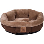 Precision Pet Round Shearling Bed Brown, 17"L x 17"W x 4.5"H-Dog-Precision Pet-PetPhenom