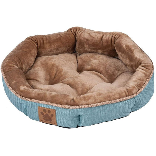 Precision Pet Round Shearling Bed Teal, 17"L x 17"W x 4.5"H-Dog-Precision Pet-PetPhenom