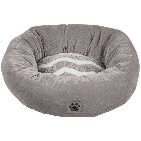 Precision Pet Snoozz ZigZag Donut Pet Bed Gray And White , 17" wide-Dog-Precision Pet-PetPhenom