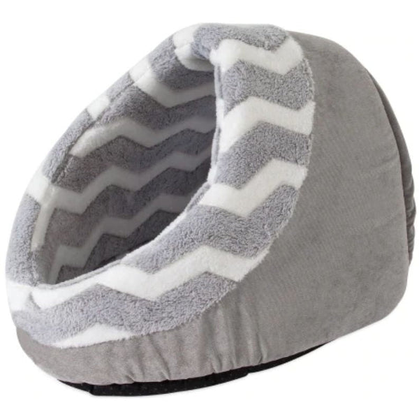 Precision Pet Snoozz ZigZag Hide And Seek Pet Bed Gray And White , 13" wide-Dog-Precision Pet-PetPhenom