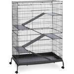 Prevue Pet Products Jumbo Steel Ferret Cage on Casters Black-Small Pet-Prevue Pet Products-PetPhenom