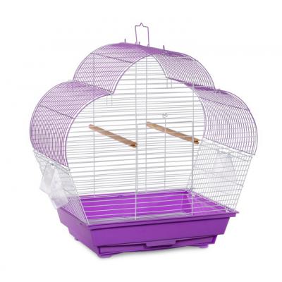 Prevue Pet Products Palm Beach Scallop Roof Purple & White-Bird-Prevue Pet Products-PetPhenom