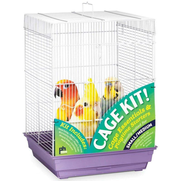 Prevue Square Top Bird Cage Kit - Purple, Small - 1 Pack - (16"L x 16"W x 22"H)-Bird-Prevue-PetPhenom