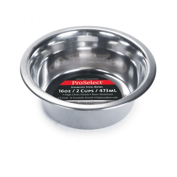 ProSelect Classic Stainless Steel Dog Bowls -1 Pint (16 oz)-Dog-ProSelect-PetPhenom