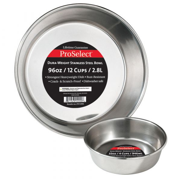 ProSelect Dura-Weight Stainless Steel Bowls -3 Quart (96 oz)-Dog-ProSelect-PetPhenom
