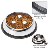 ProSelect Stainless Steel Slow Feed Bowls -Large (64 oz)-Dog-ProSelect-PetPhenom
