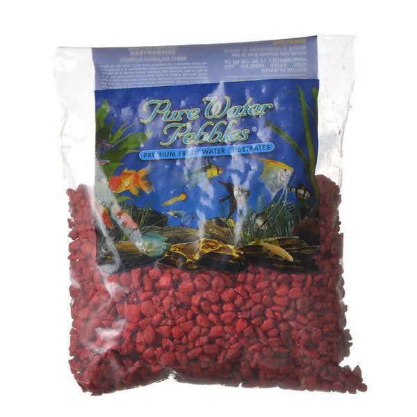 Pure Water Pebbles Aquarium Gravel - Currant Red, 2 lbs (3.1-6.3 mm Grain)-Fish-Pure Water Pebbles-PetPhenom