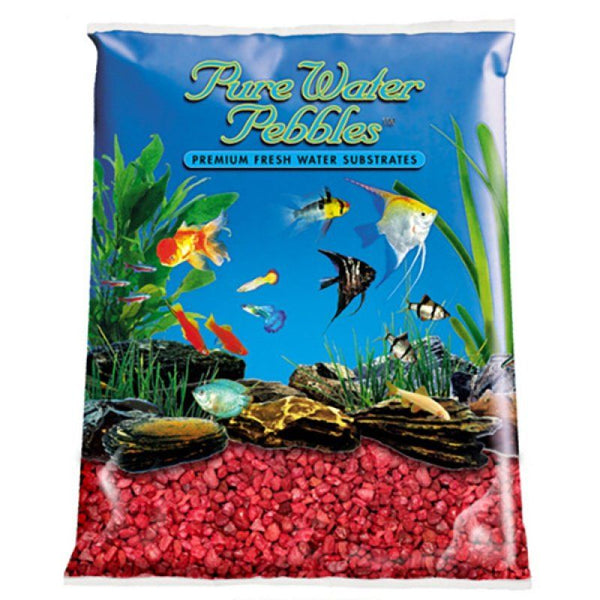 Pure Water Pebbles Aquarium Gravel - Currant Red, 25 lbs (3.1-6.3 mm Grain)-Fish-Pure Water Pebbles-PetPhenom