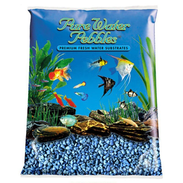 Pure Water Pebbles Aquarium Gravel - Neon Blue, 25 lbs (3.1-6.3 mm Grain)-Fish-Pure Water Pebbles-PetPhenom
