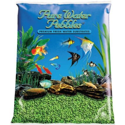 Pure Water Pebbles Aquarium Gravel - Neon Green, 5 lbs (3.1-6.3 mm Grain)-Fish-Pure Water Pebbles-PetPhenom