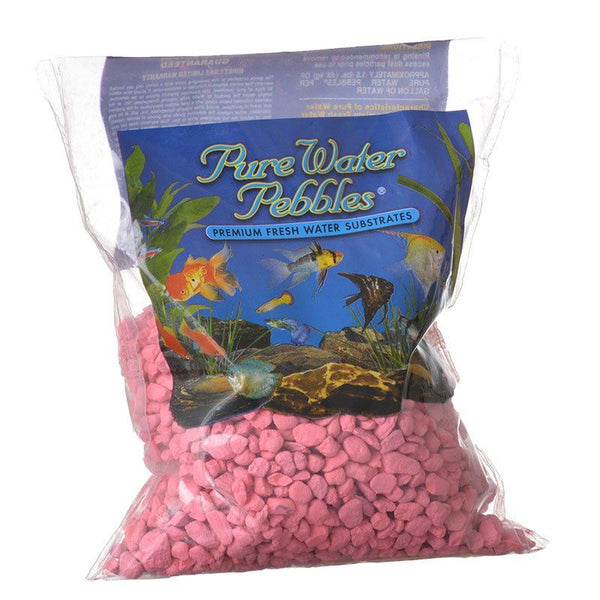 Pure Water Pebbles Aquarium Gravel - Neon Pink, 2 lbs (3.1-6.3 mm Grain)-Fish-Pure Water Pebbles-PetPhenom
