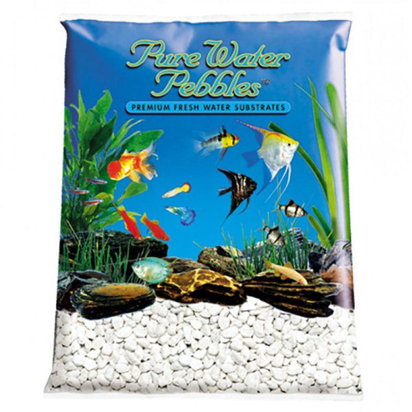 Pure Water Pebbles Aquarium Gravel - Platinum White Frost, 25 lbs (8.7-9.5 mm Grain)-Fish-Pure Water Pebbles-PetPhenom