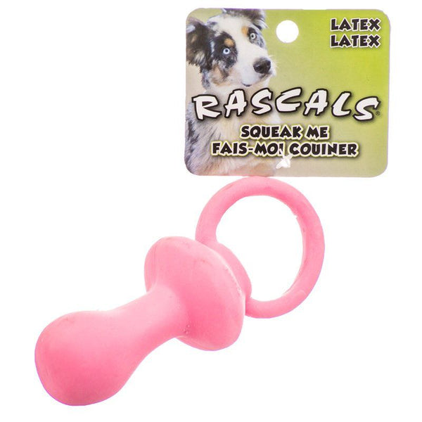 Rascals Latex Pacifier Dog Toy - Pink, 4.5" Long-Dog-Coastal Pet Products-PetPhenom