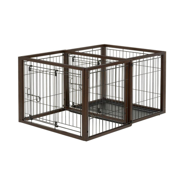 Richell Flip To Play Pet Crate Small Brown 31.9" x 23.4" x 24.4-Dog-Richell-PetPhenom