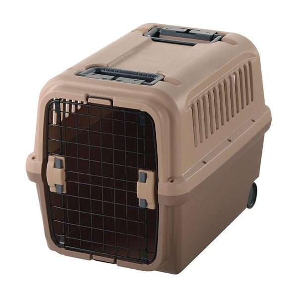 Richell Mobile Pet Carrier Tan / Brown 18.3" x 26.2" x 20.1"-Dog-Richell-PetPhenom