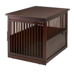 Richell Wooden End Table Dog Crate Large Dark Brown 41.5" x 29.9" x 29.5"-Dog-Richell-PetPhenom