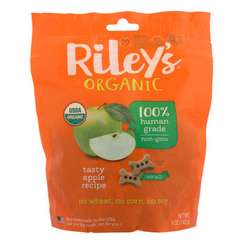 Riley's Organics Organic Dog Treats, Apple Recipe, Small - Case of 6 - 5 OZ-Dog-Riley's Organics-PetPhenom