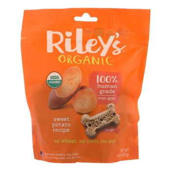 Riley's Organics Organic Dog Treats, Sweet Potato Recipe, Large - Case of 6 - 5 OZ-Dog-Riley's Organics-PetPhenom