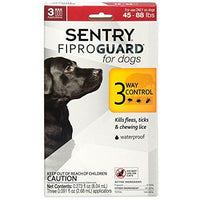 SENTRY Fiproguard for Dogs, Flea and Tick Prevention for Dogs (45-88 Pounds), 3 Month Supply of Topical Flea Treatments-Dog-Sentry-PetPhenom