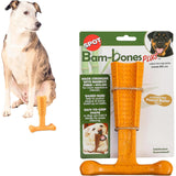 SPOT Bam-Bones Plus T-Bone Dog Toy, 7in Peanut Butter Flavor