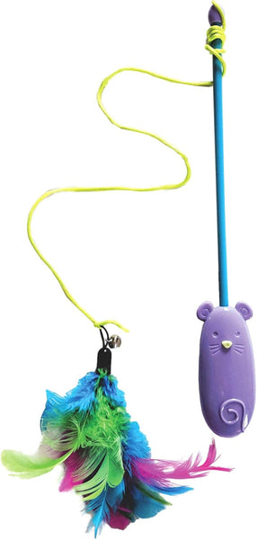 SPOT Dolphin Laser Wand - 2-in-1 Feather Teaser and Laser Pointer Cat Toy