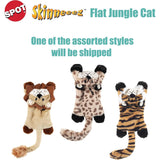 SPOT Skinneeez Flat Cat 11.5 Inch Stuffing-Free Squeaker Dog Toy, Assorted Styles