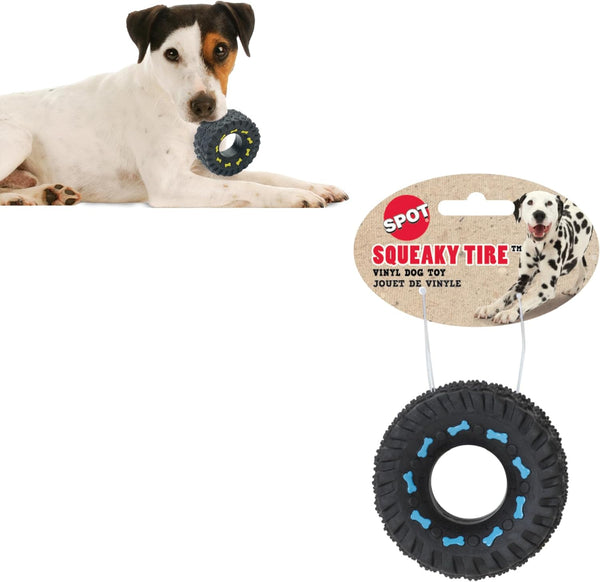 SPOT Vinyl Squeaky Tire Dog Toy - 3.5 Inch