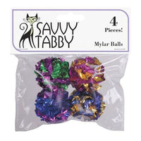 Savvy Tabby Mylar Balls, 4-Pack-Cat-Savvy Tabby-PetPhenom