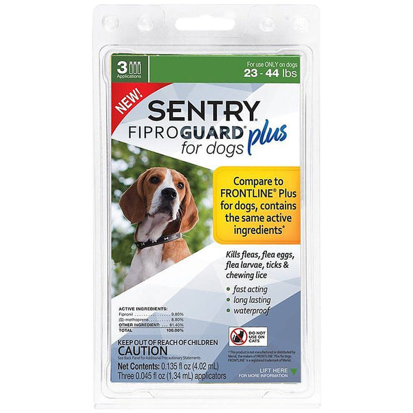 Sentry Fiproguard Plus IGR for Dogs & Puppies, Medium - 3 Applications - (Dogs 23-44 lbs)-Dog-Sentry-PetPhenom