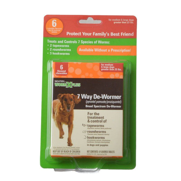 Sentry Worm X Plus - Large Dogs, 6 Count-Dog-Sentry-PetPhenom