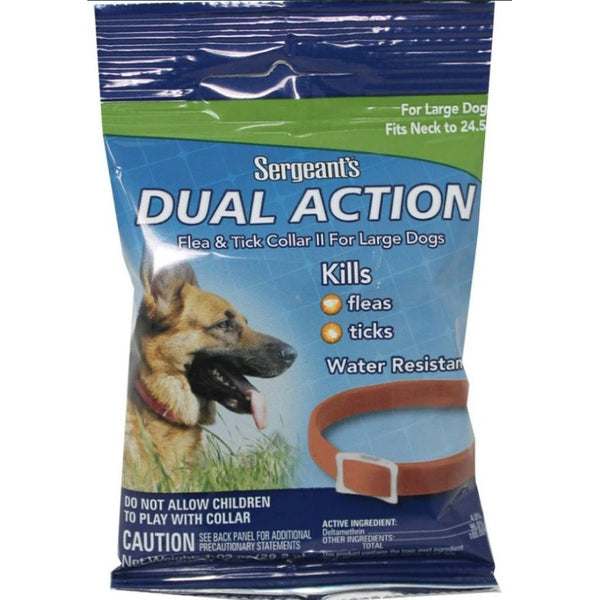 Sergeants Dual Action Flea and Tick Collar II for Large Dogs Neck Size 24.5", 1 count-Dog-Sergeants-PetPhenom