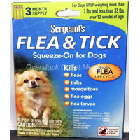 Sergeants Flea and Tick Squeeze-On Dog 33lb and Under, 3 count-Dog-Sergeants-PetPhenom