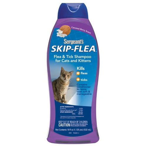 Sergeants Skip-Flea Flea and Tick Shampoo for Cats, 18 oz-Cat-Sergeants-PetPhenom