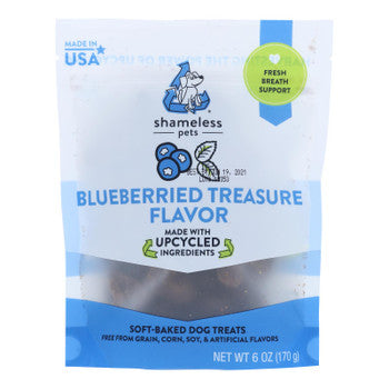 Shameless Pets - Treats Blueberried Treasure - Case of 6-6 OZ-Dog-Shameless Pets-PetPhenom