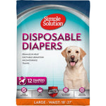 Simple Solution Disposable Diapers, Large - 12 Count - (Waist 18"-22.5")-Dog-Simple Solution-PetPhenom