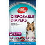 Simple Solution Disposable Diapers, Medium - 12 Count - (Waist 16.5"-21")-Dog-Simple Solution-PetPhenom