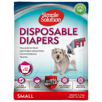 Simple Solution Disposable Diapers, Small - 12 Count - (Waist 15"-19")-Dog-Simple Solution-PetPhenom