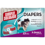 Simple Solution Disposable Dog Diapers 12 pack Extra Small White-Dog-Simple Solution-PetPhenom