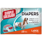 Simple Solution Disposable Dog Diapers 12 pack Large White-Dog-Simple Solution-PetPhenom