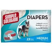 Simple Solution Disposable Dog Diapers 12 pack Medium White-Dog-Simple Solution-PetPhenom