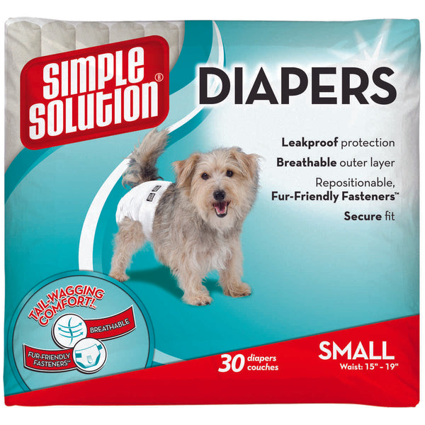 Simple Solution Disposable Dog Diapers 30 pack Small White-Dog-Simple Solution-PetPhenom