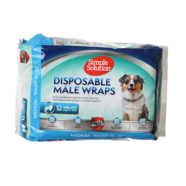 Simple Solution Disposable Male Wraps - Medium, 12 Count-Dog-Simple Solution-PetPhenom
