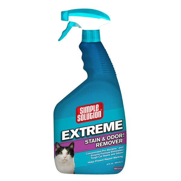 Simple Solution Extreme Cat Stain and Odor Remover 32oz 2.9" x 4.8" x 10.75"-Cat-Simple Solution-PetPhenom
