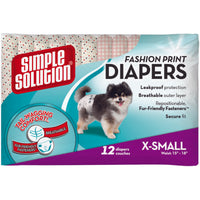 Simple Solution Fashion Disposable Dog Diapers 12 pack Extra Small Pink-Dog-Simple Solution-PetPhenom