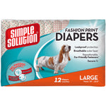Simple Solution Fashion Disposable Dog Diapers 12 pack Large Pink-Dog-Simple Solution-PetPhenom