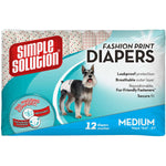 Simple Solution Fashion Disposable Dog Diapers 12 pack Medium Pink-Dog-Simple Solution-PetPhenom