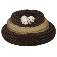 Slumber Pet Swirl Plush Donut Bed - 24" - Brown-Dog-Slumber Pet-PetPhenom