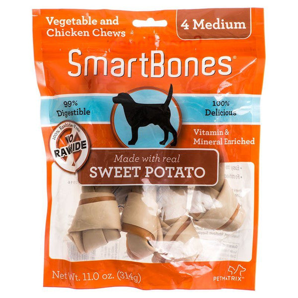 SmarBones - Sweet Potato Flavor, Medium - Dogs 26-50 Lbs (4 Pack)-Dog-Smartbones-PetPhenom