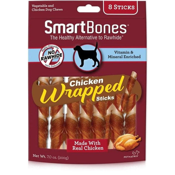 SmartBones Chicken Wrapped Sticks Rawhide Free Dog Chew, 8 count-Dog-Smartbones-PetPhenom