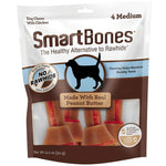 SmartBones Medium Chicken and Peanut Butter Bones Rawhide Free Dog Chew, 4 count-Dog-Smartbones-PetPhenom